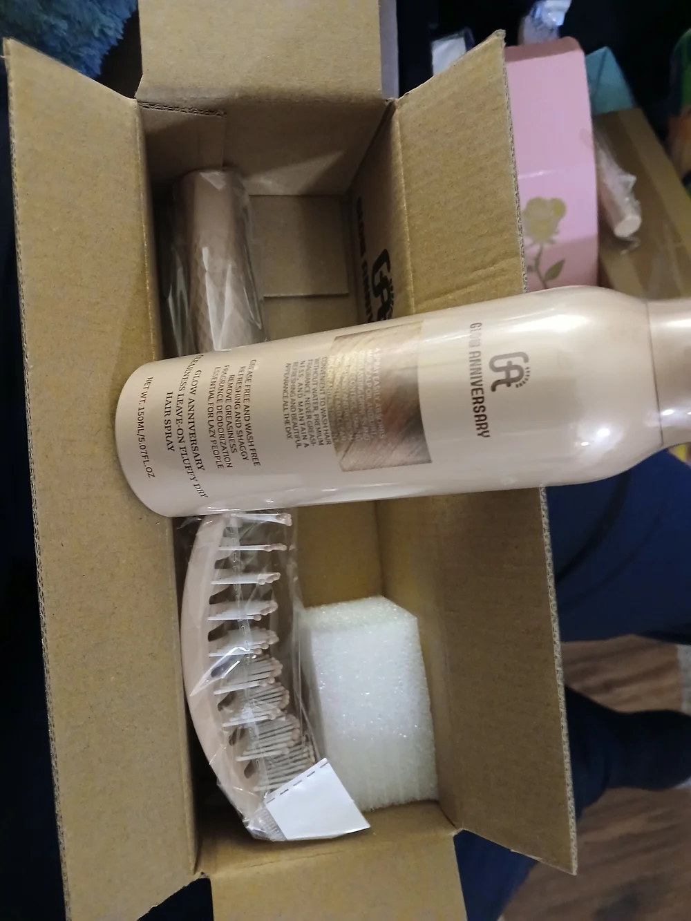 Men’s Leave-On Hair Spray & Comb Set - Beige